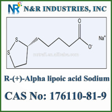 Nº CAS 176110-81-9 Ácido alfa-lipoico La sal de sodio R también suministra ácido alfa-lipoico y ácido alfa-lipoico R